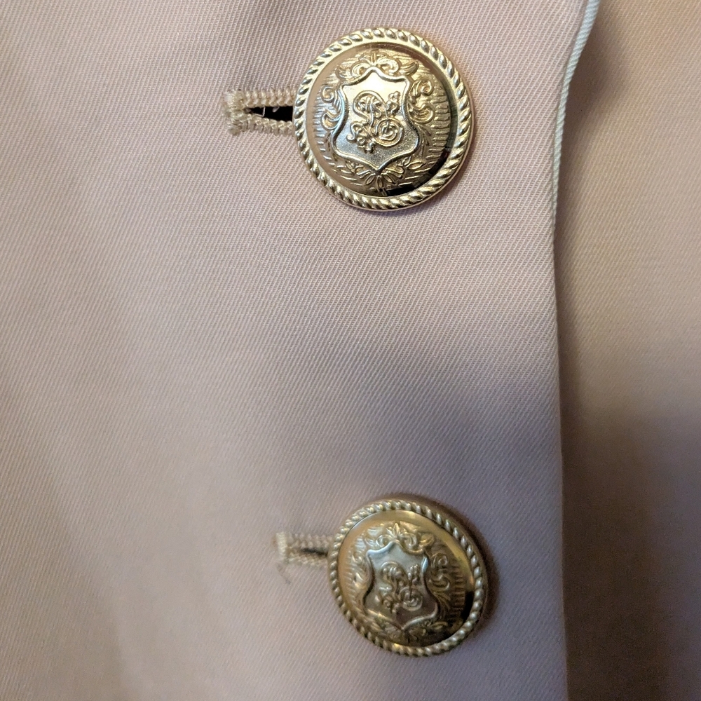 💥SALE💥 Vintage Voz Vago Elegant Beige Blazer with White Accents - Picture 8 of 10